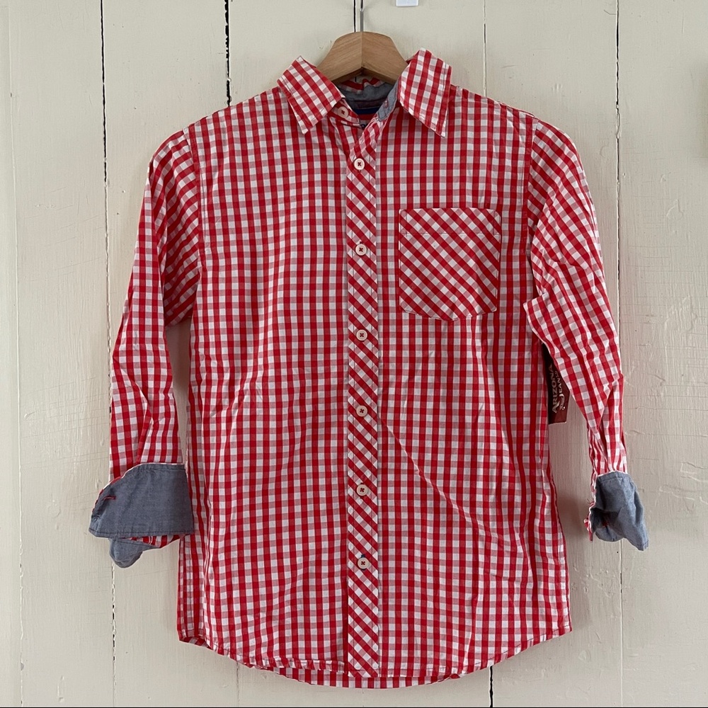 Boy’s 10/12 Gingham Print Button Down